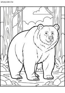 Brown bear coloring page printable for forest animal lovers Brown bear coloring page printable for forest animal lovers