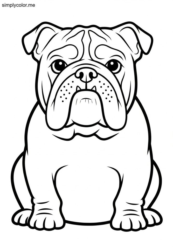 Bulldog coloring page printable for children and adults