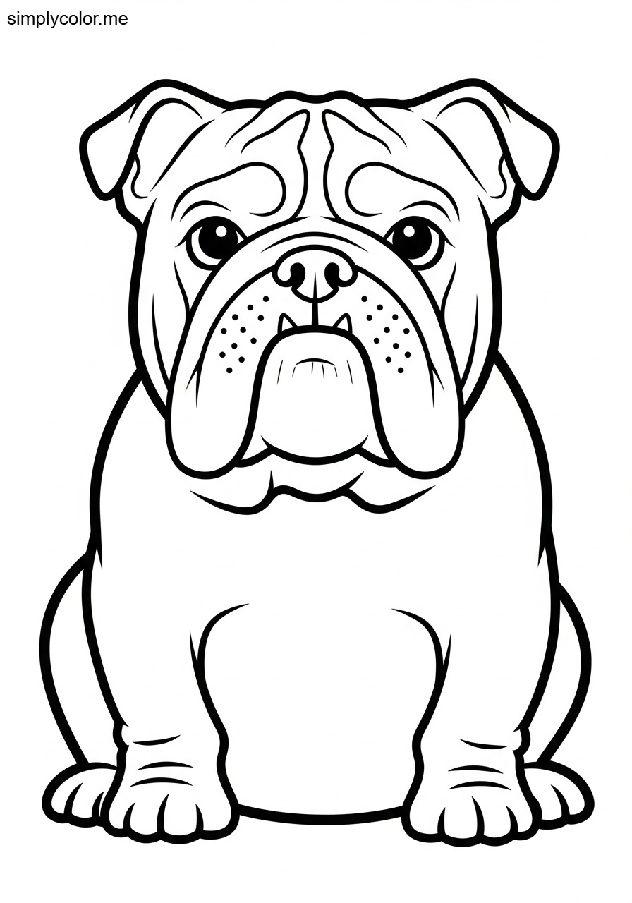 Bulldog coloring page printable for children and adults