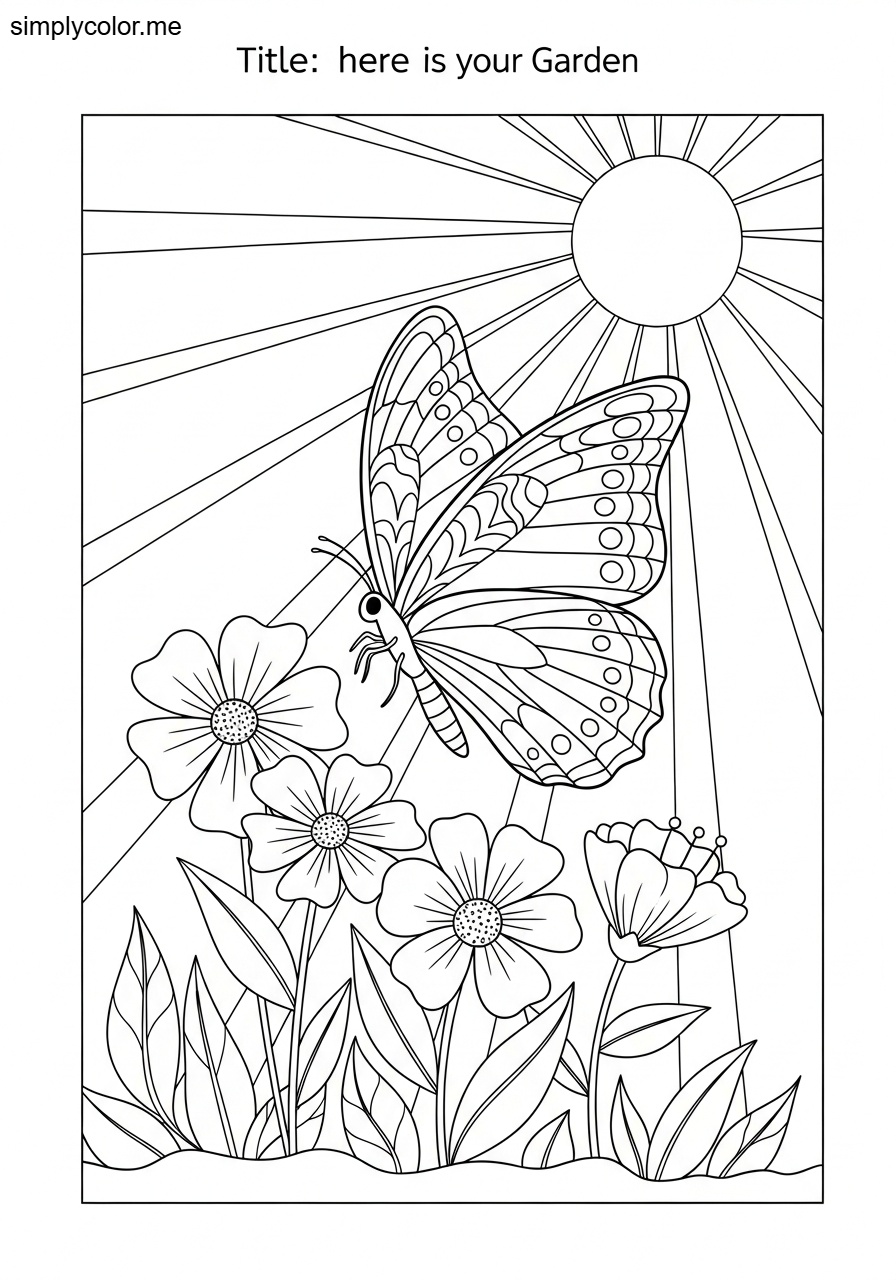 Butterflies coloring page printable beautiful winged insect and garden friend