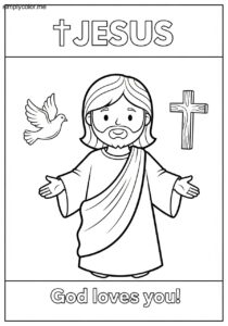 Catholic coloring page religious education sheet for young believer