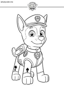 Chase color page Paw Patrol police pup adventure