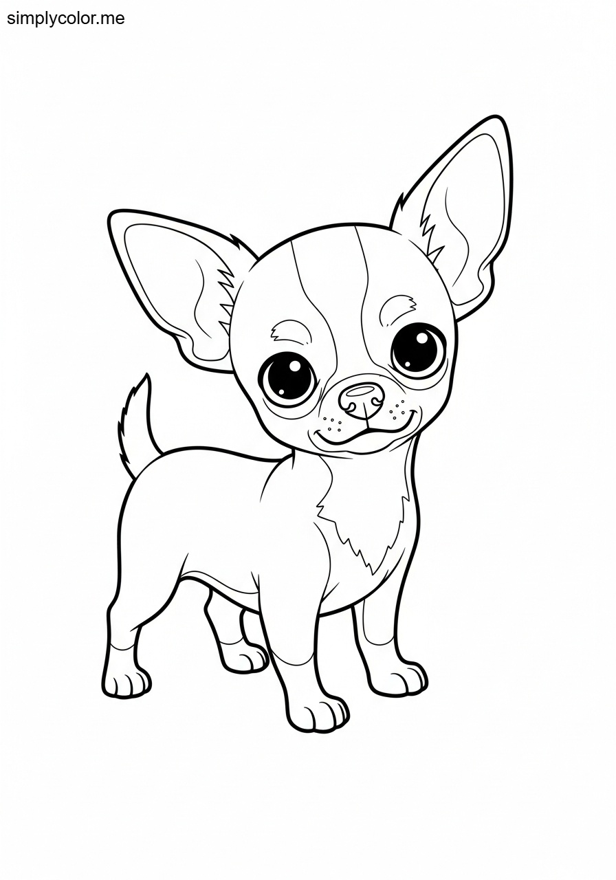 Chihuahua dog coloring page tiny mexican breed puppy with big personality