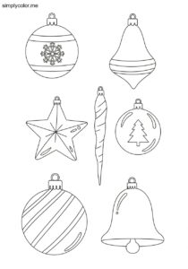 Christmas ornaments coloring page beautiful tree decoration design Christmas ornaments coloring page beautiful tree decoration design