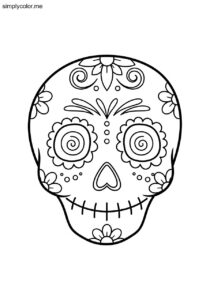 Coloring page Day of the Dead printable for cultural crafts