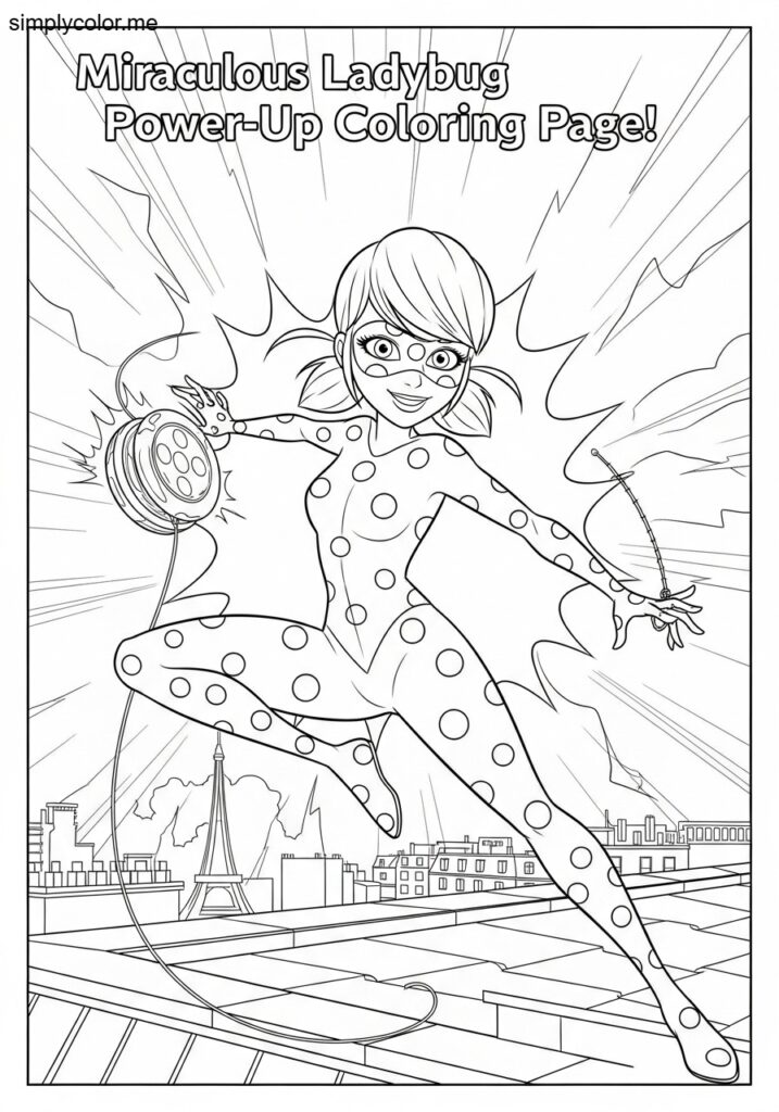 Coloring page Miraculous Ladybug printable for superhero fans