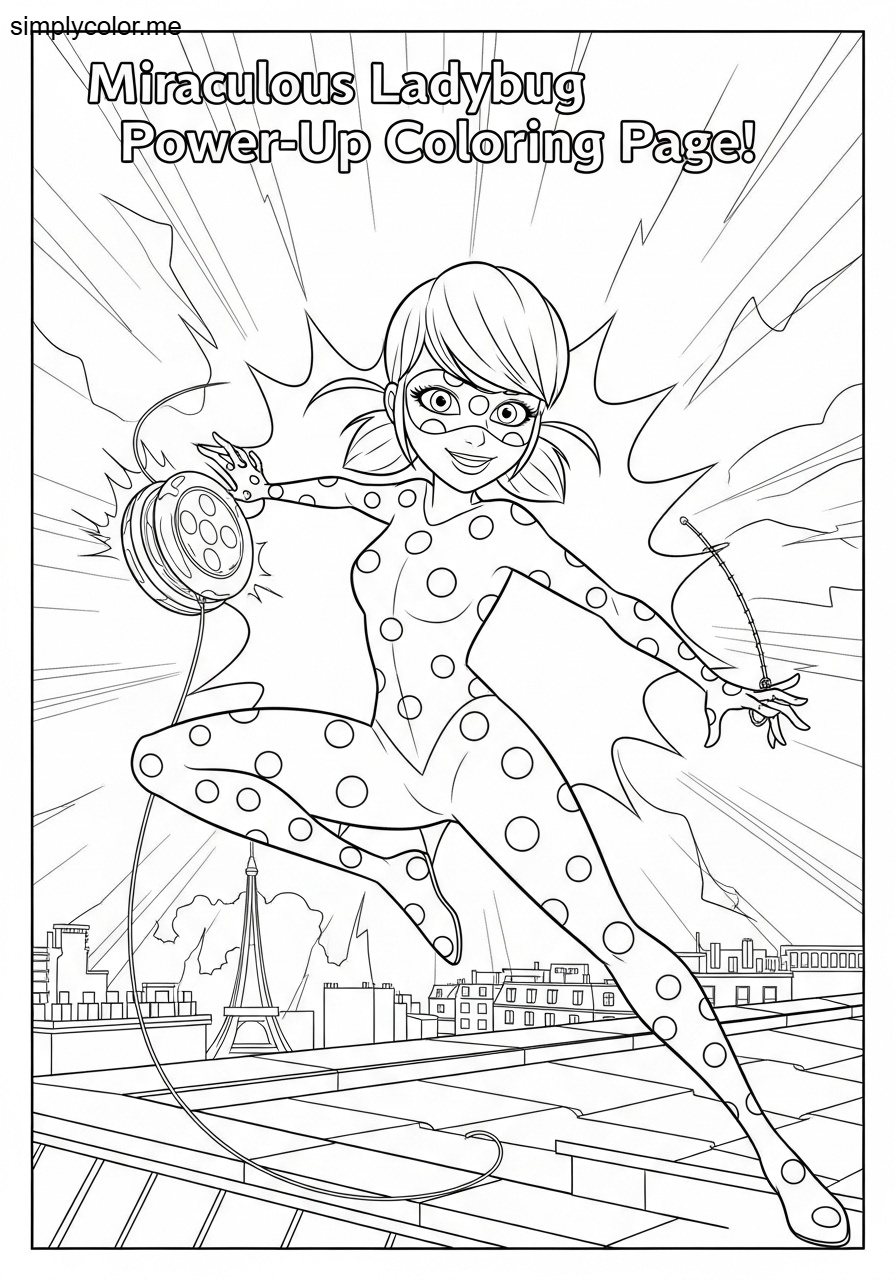 Coloring page Miraculous Ladybug printable for superhero fans