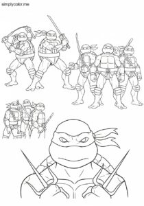 Coloring page Ninja Turtles printable for kids and boys