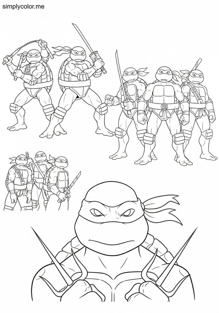 Coloring page Ninja Turtles printable for kids and boys