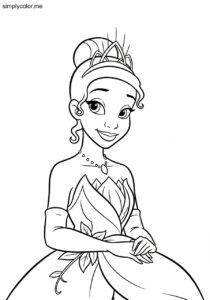 Coloring page Princess Tiana printable for Disney fans Coloring page Princess Tiana printable for Disney fans