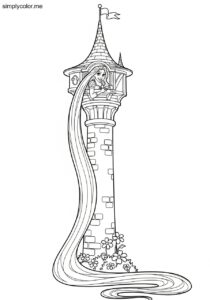 Coloring page Tangled printable for Rapunzel fans