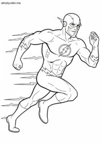 Coloring page The Flash fastest superhero alive design Coloring page The Flash fastest superhero alive design