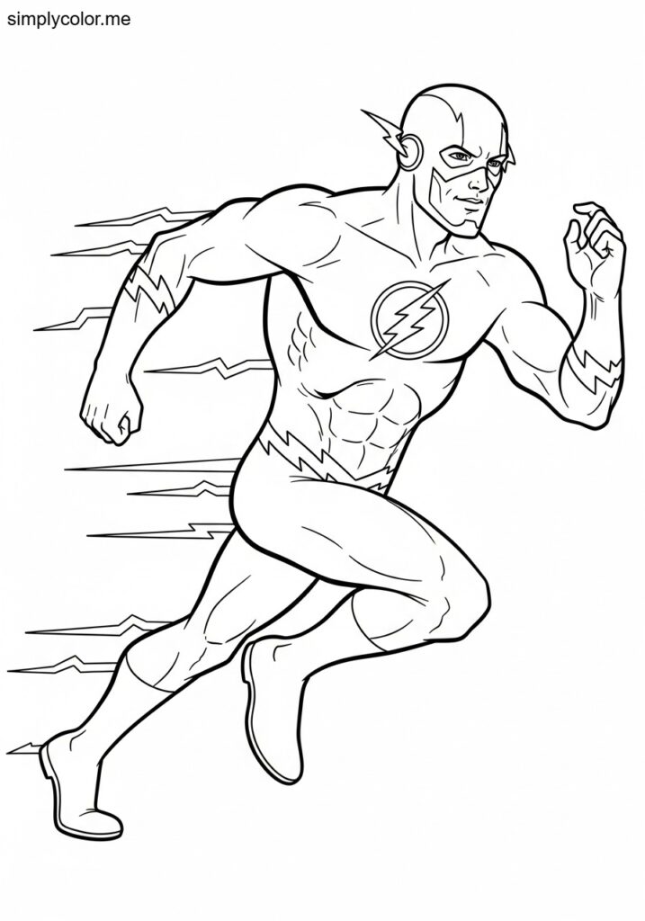 Coloring page The Flash fastest superhero alive design