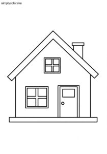 Coloring page house printable for kids
