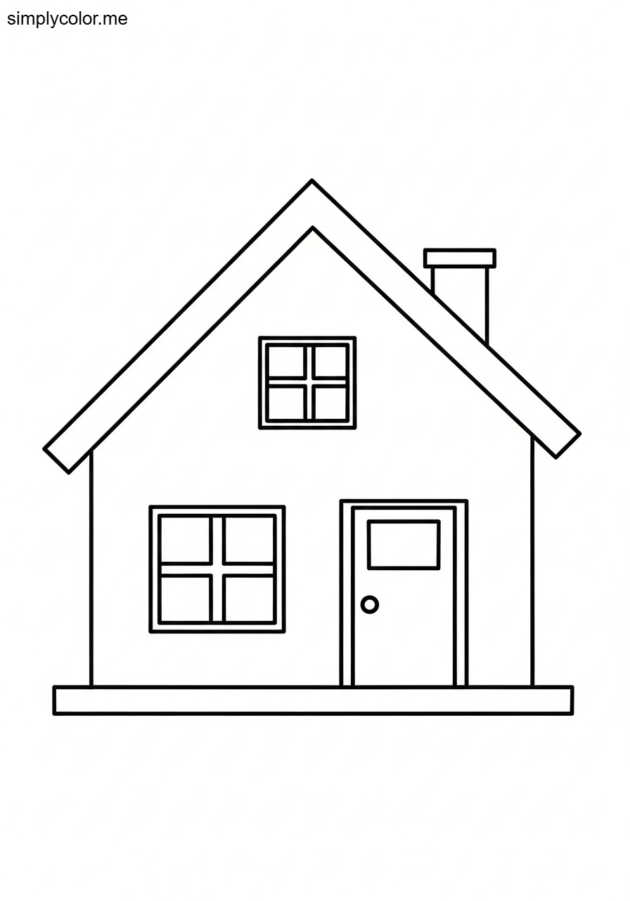 Coloring page house printable for kids