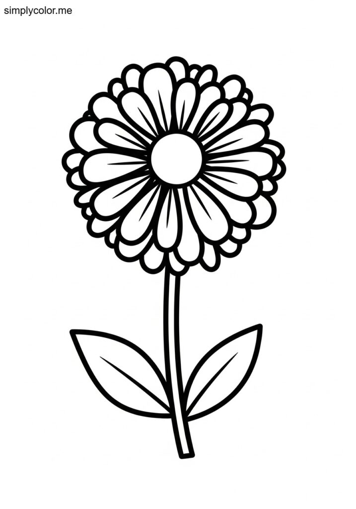 Coloring page of a flower printable for kids and adults