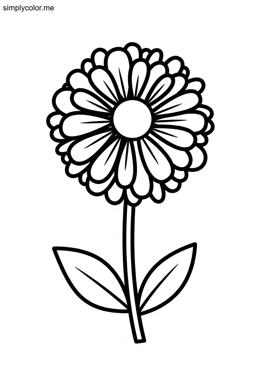 Coloring page of a flower printable for kids and adults