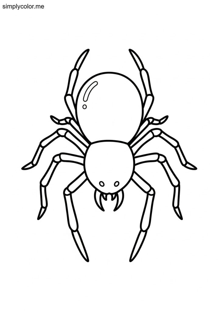 Coloring page of a spider printable for Halloween
