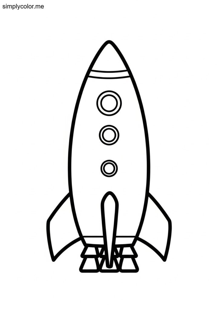 Coloring page rocket ship printable for space lovers