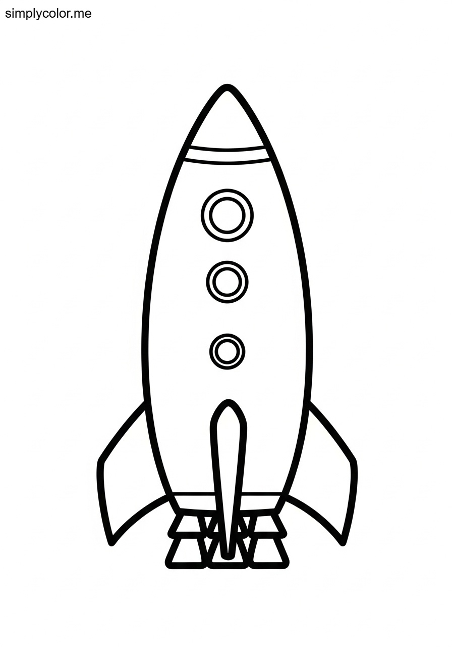 Coloring page rocket ship printable for space lovers
