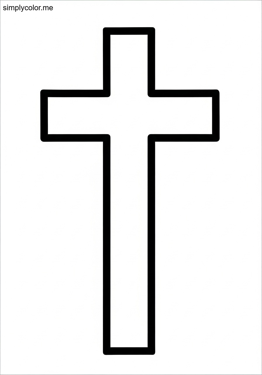 Cross coloring page printable for church and Easter crafts