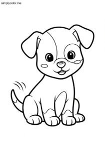 Dog coloring page cute printable for children and pet lovers