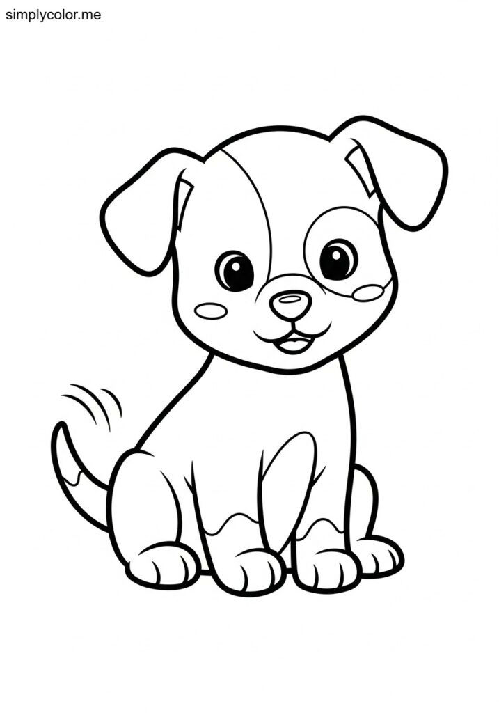 Dog coloring page cute printable for children and pet lovers