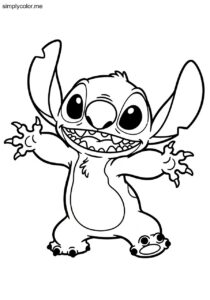 Easy Stitch coloring page simple alien experiment 626 design
