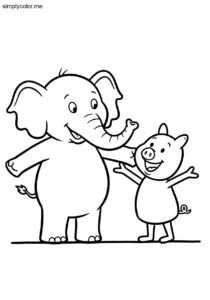 Elephant and Piggie coloring page best friend book character