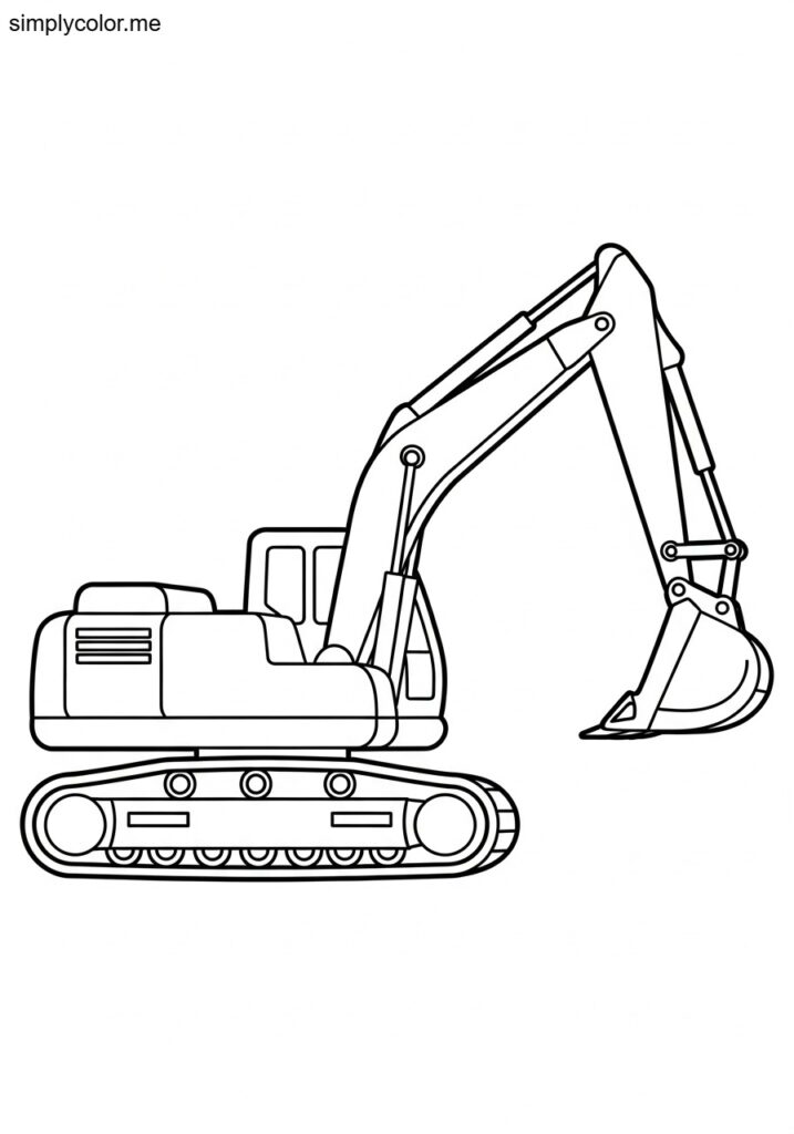 Excavator coloring page printable for construction vehicle lovers