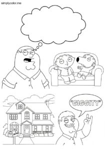 Family Guy coloring page animated sitcom character for adult Family Guy coloring page animated sitcom character for adult
