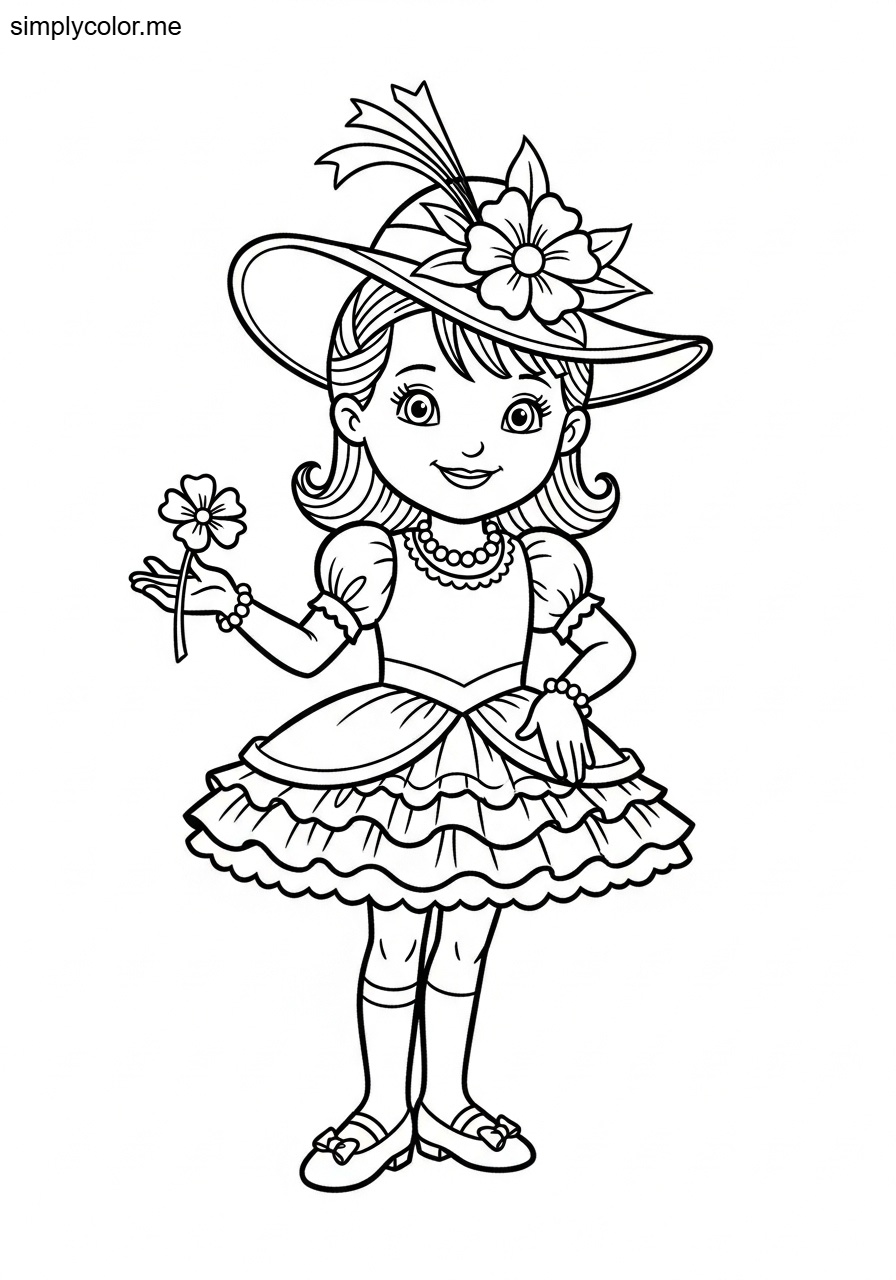 Fancy Nancy coloring page printable for little girls