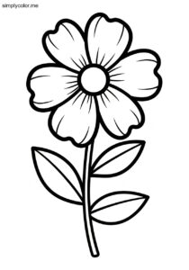 Flower coloring page to print for kids and adults