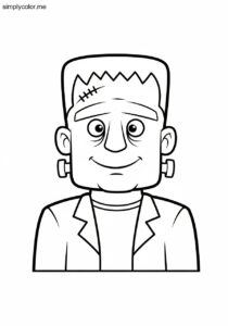 Frankenstein coloring page printable for Halloween fun