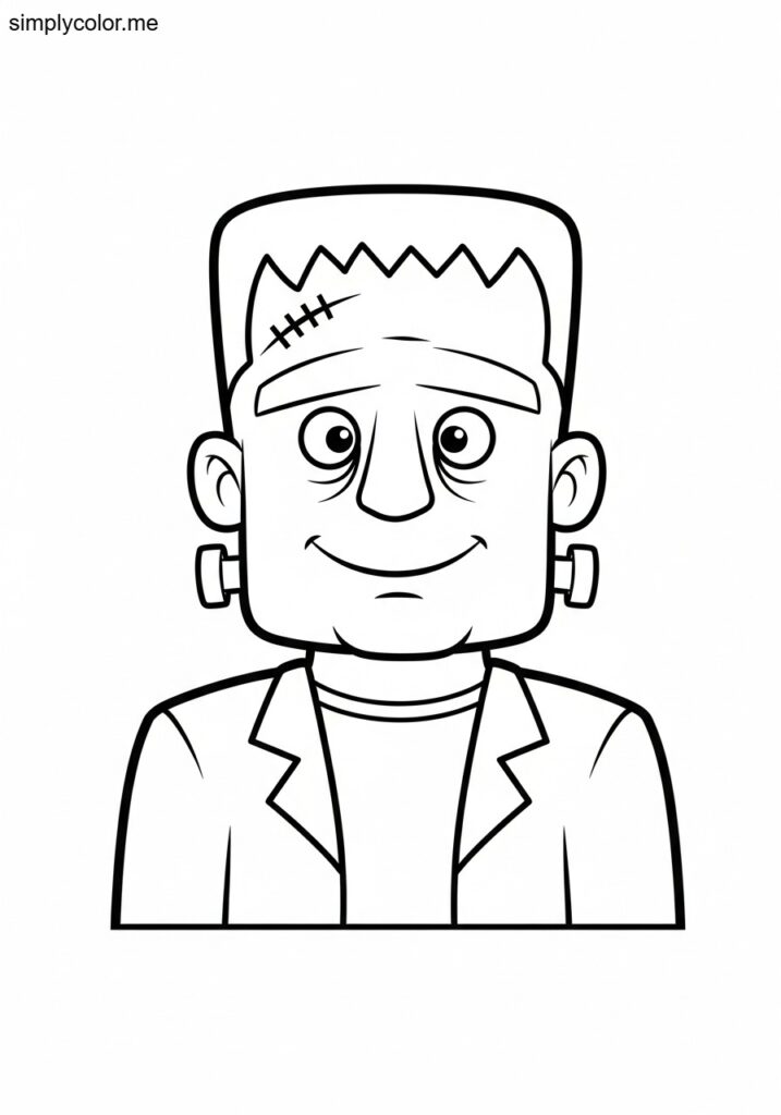 Frankenstein coloring page printable for Halloween fun