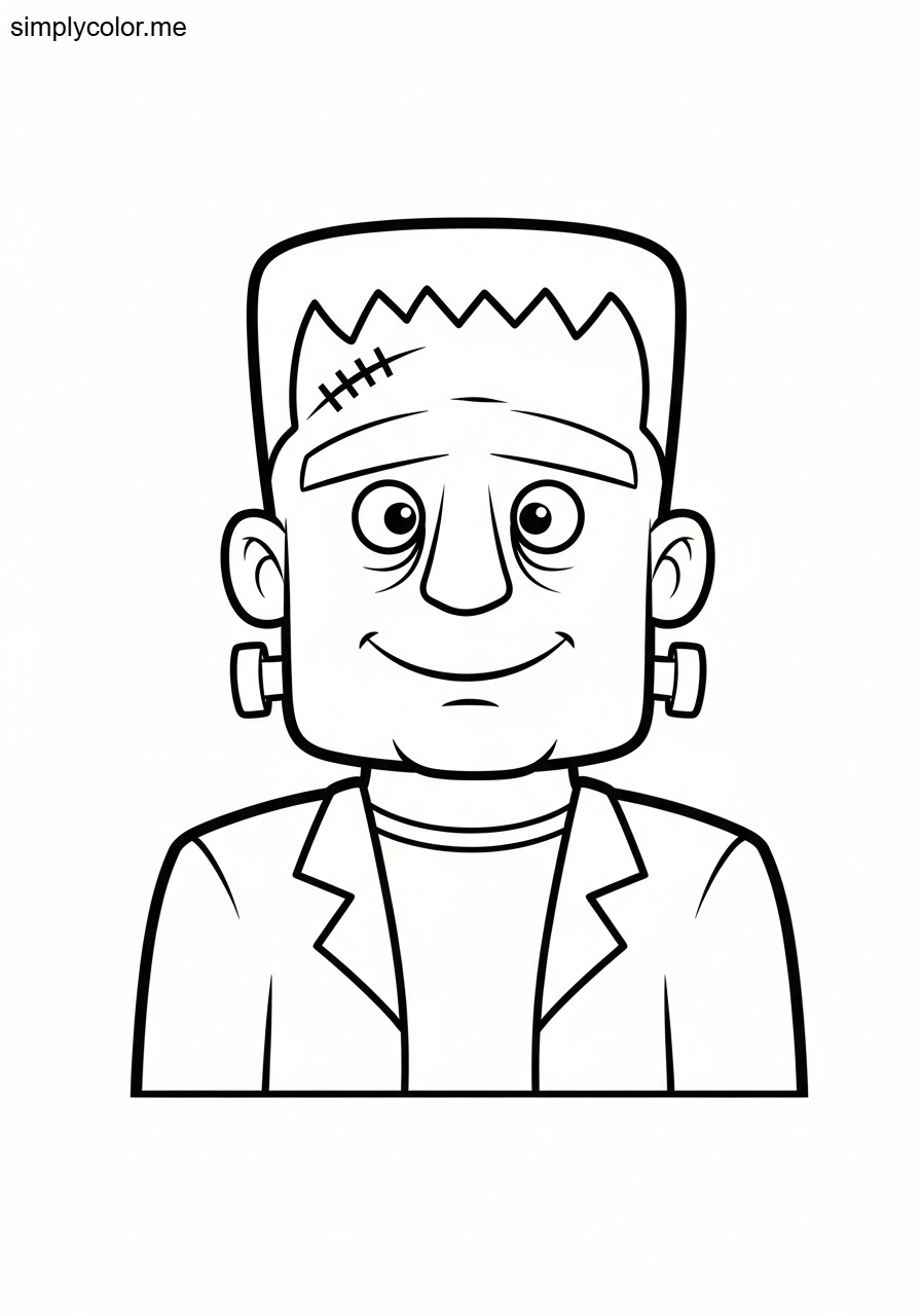 Frankenstein coloring page printable for Halloween fun