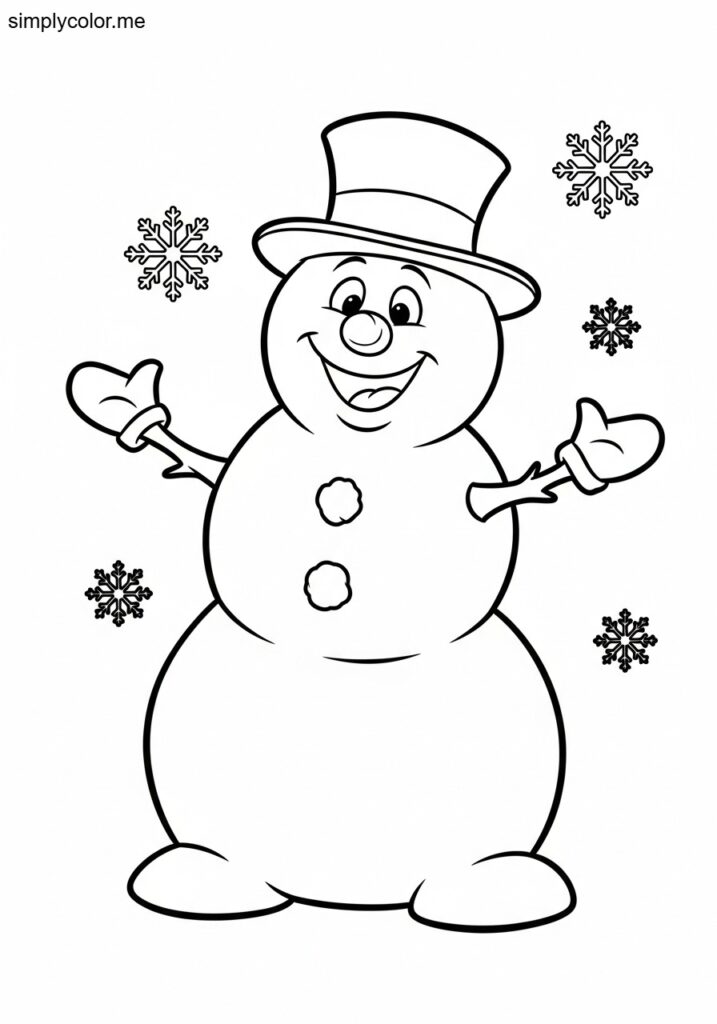 Frosty the Snowman coloring page printable for Christmas fun