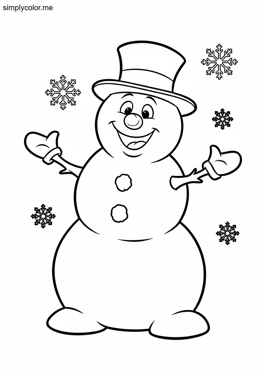 Frosty the Snowman coloring page printable for Christmas fun