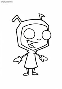 GIR coloring page printable for cartoon fans