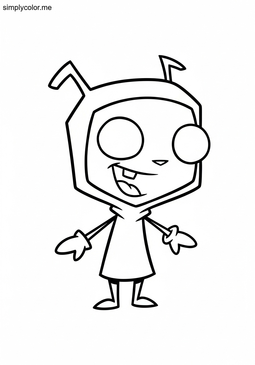 GIR coloring page printable for cartoon fans
