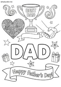 Happy Fathers Day coloring page dad appreciation and family love Happy Fathers Day coloring page dad appreciation and family love