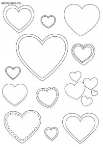 Heart color page printable for Valentine’s Day crafts Heart color page printable for Valentine’s Day crafts