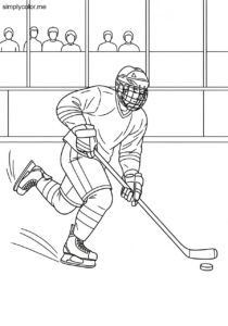 Ice hockey coloring page winter sport and skating action