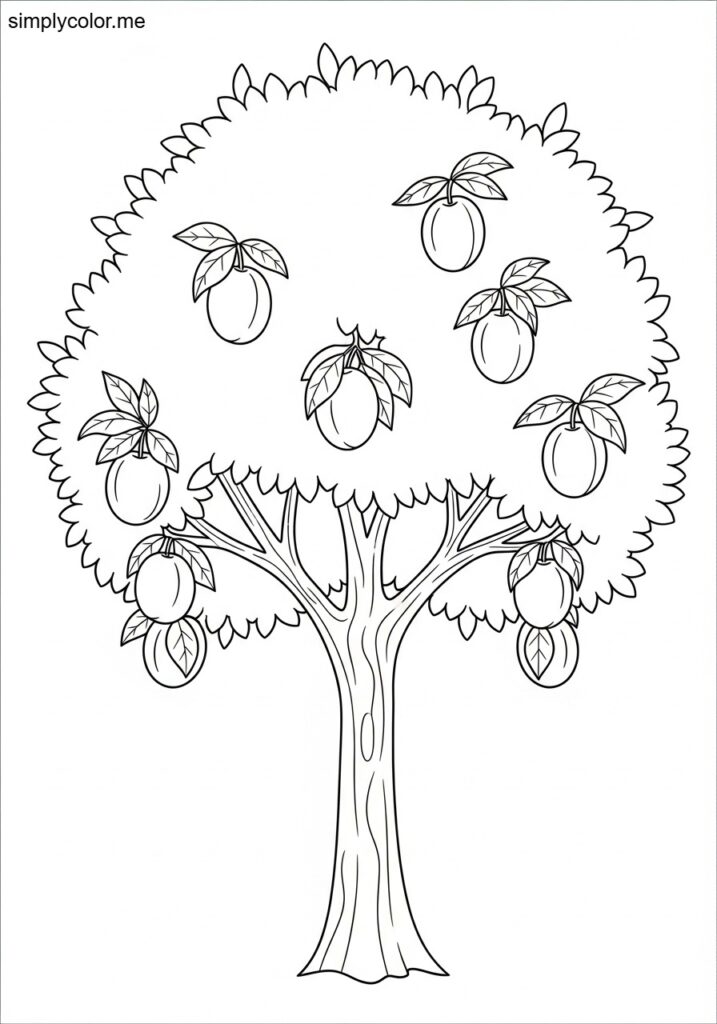 Indian plum coloring page printable for kids and gardening fun