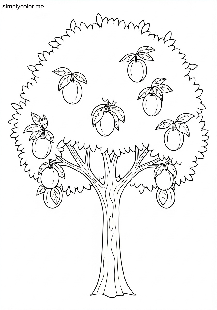 Indian plum coloring page printable for kids and gardening fun