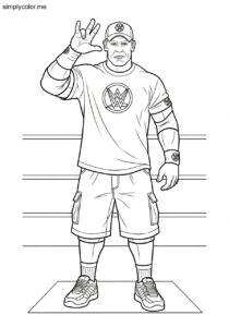 John Cena coloring page WWE champion wrestler you cant see John Cena coloring page WWE champion wrestler you cant see