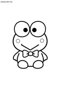 Keroppi coloring page for Sanrio fans to print and color