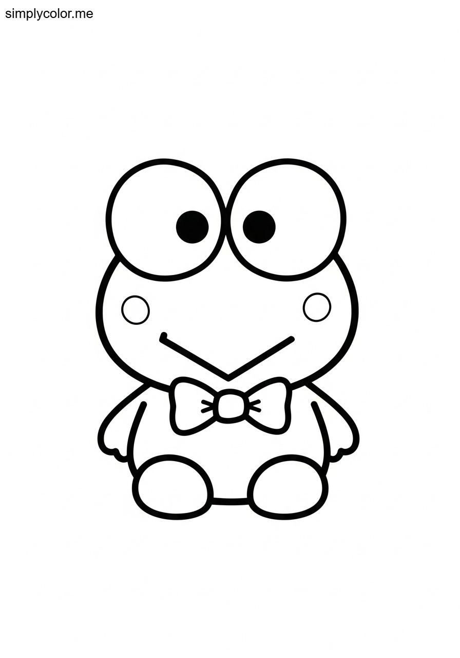Keroppi coloring page for Sanrio fans to print and color