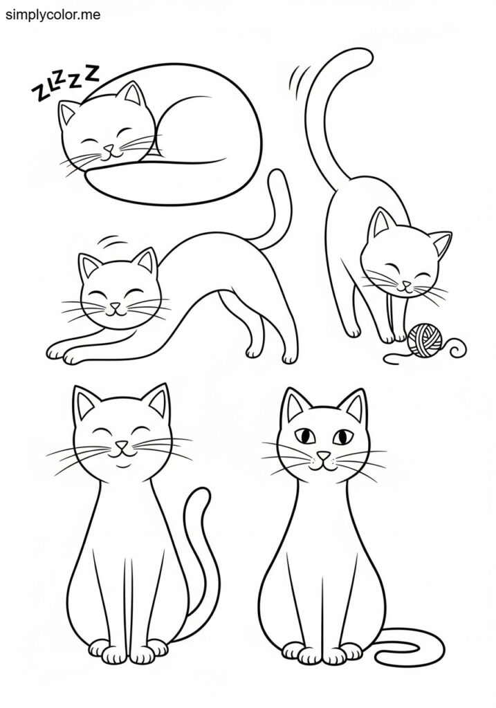 Kitten printable coloring page for children who love cats