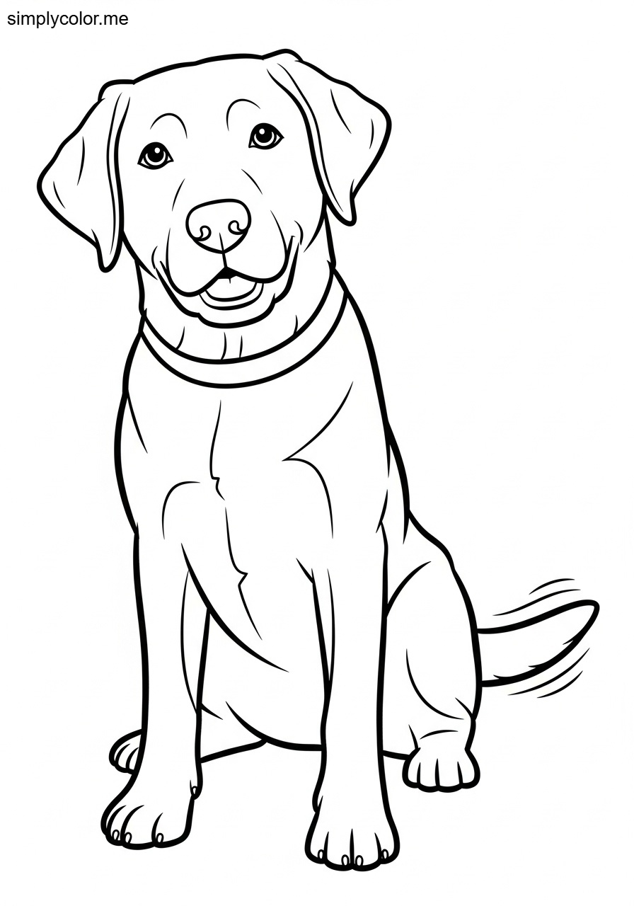 Labrador coloring page friendly dog breed for pet lover